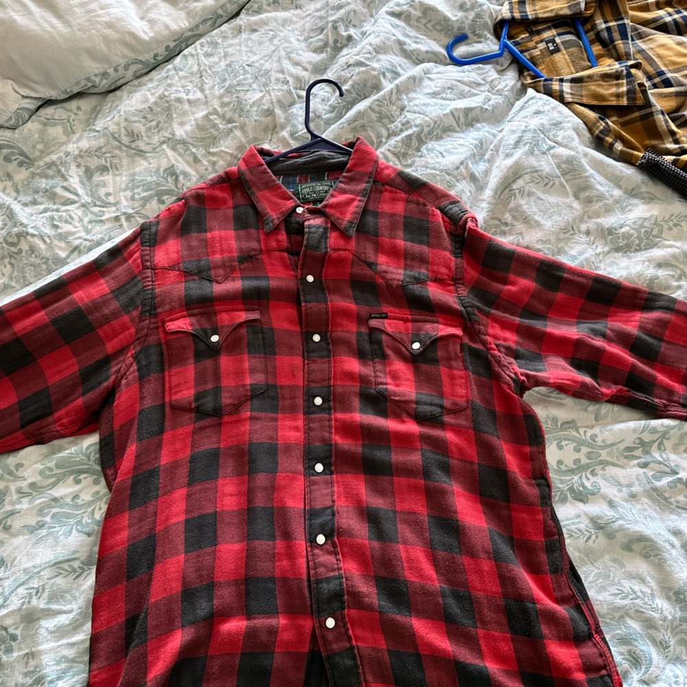 Ralph Lauren Polo pearl snap western flannel